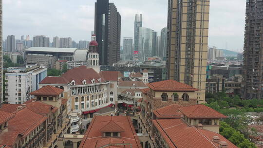 武汉光谷步行街航拍建筑空镜709视频素材模板下载