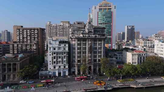 广州越秀历史建筑航拍视频素材模板下载