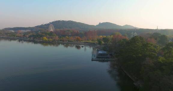 武汉东湖湿地公园风景区秋季风光