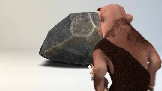 有趣的穴居人打造石头显示文字AE模板AE视频素材教程下载