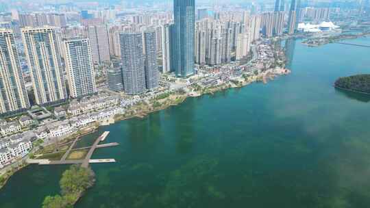 4K 长沙地标梅溪湖CBD航拍 10