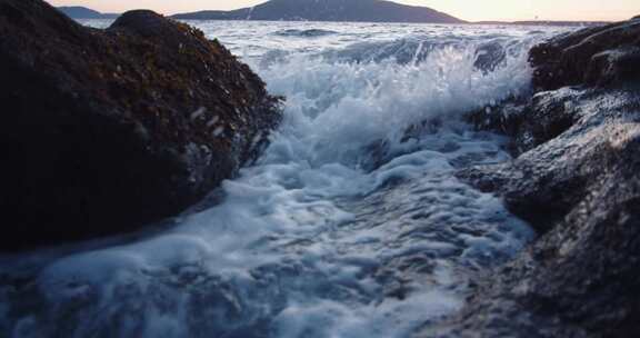 海，波浪，碰撞，泡沫