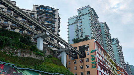 重庆李子坝轻轨站延时