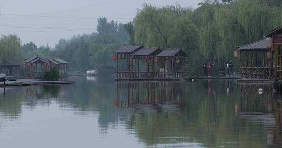 4K陕西周至水街远景