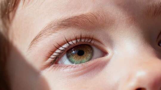 儿童眼睛微距特写素材