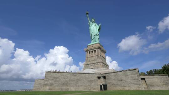 美国航拍 曼哈顿金融区 自由女神