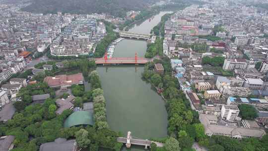 广西桂林两江四湖5A景区航拍