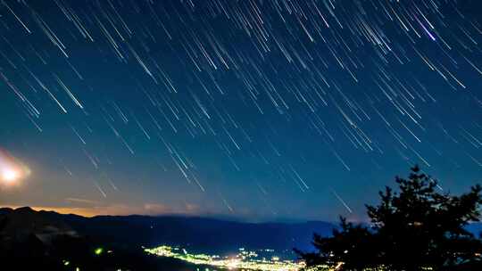 流星雨延时摄影、星迹、星轨