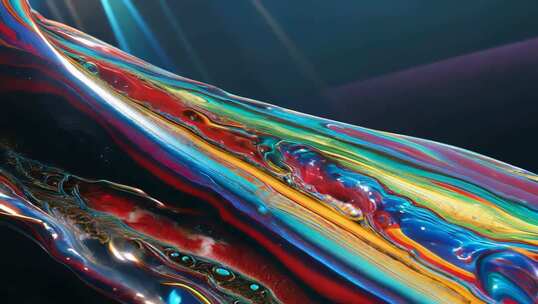 彩色流动液体抽象艺术素材