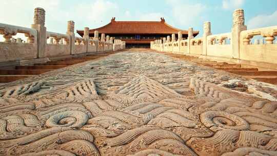 北京故宫紫禁城太和殿丹陛石视频素材模板下载