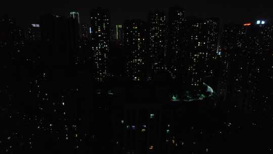 重庆夜景城市交通建筑航拍