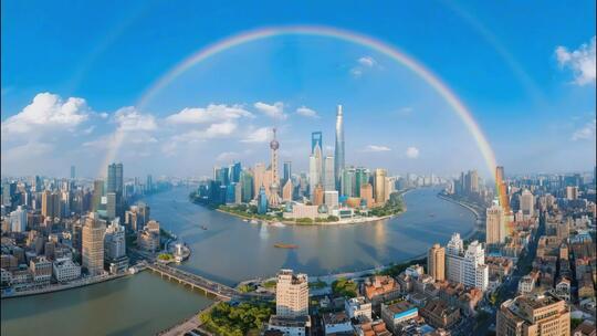 上海彩虹陆家嘴夜景航拍全景