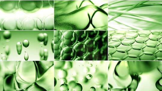 植物草本精华分子时尚空镜广告【绿色】高清在线视频素材下载