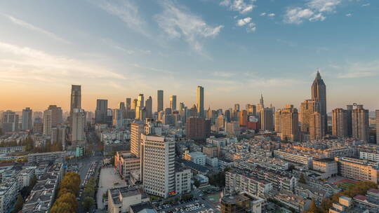 南京新街口城市日落延时