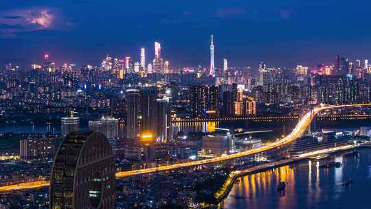 广州荔湾广州圆夜景延时-1
