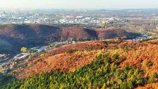 辽阳龙石景区山林秋季风光