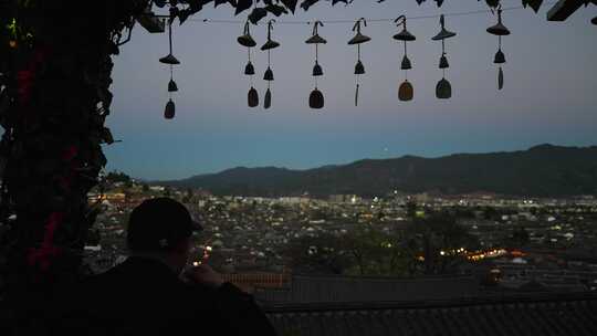 云南旅游丽江古城夜景