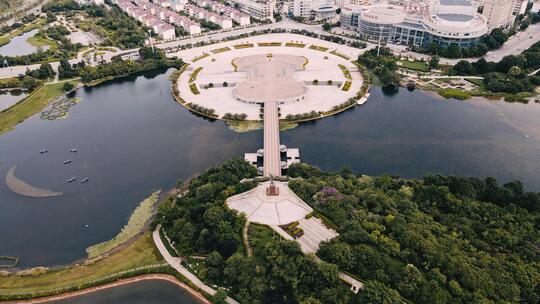 聂耳广场小提琴建筑航拍