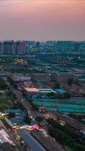 河南洛阳城市风夜景灯光交通航拍移动延时