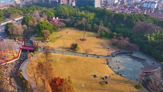 上海外滩古城公园航拍黄浦区城市风景风光