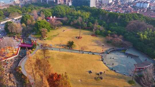 上海外滩古城公园航拍黄浦区城市风景风光视频素材模板下载