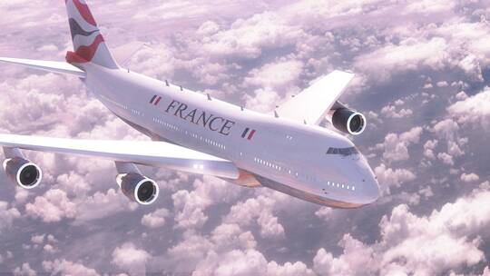 飞往法国的航班视频素材模板下载