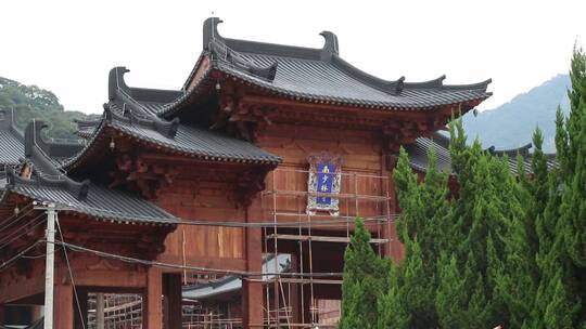 中式建筑屋顶青瓦