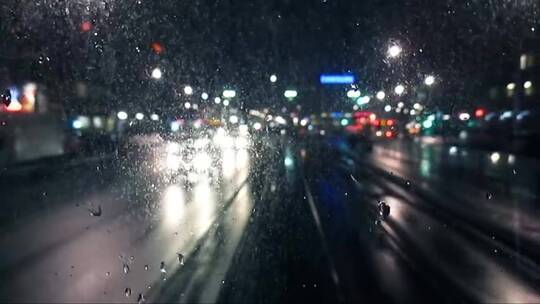 模糊车窗外的夜景视频素材模板下载