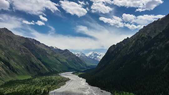 夏塔景区木札特峰昭苏伊犁雪山林场