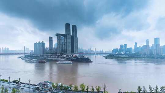 重庆朝天门风雨欲来延时视频素材模板下载