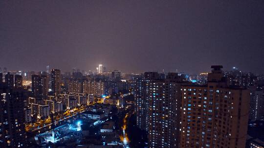 浦西徐汇区夜景航拍
