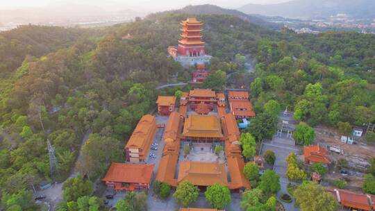 厦门航拍同安梵天寺建筑风光