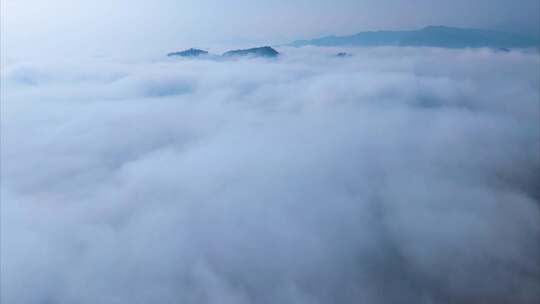 浙江衢州开化山区农村云海风景风光航拍延时