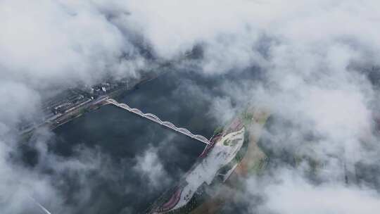 云海航拍山川河流自然风景