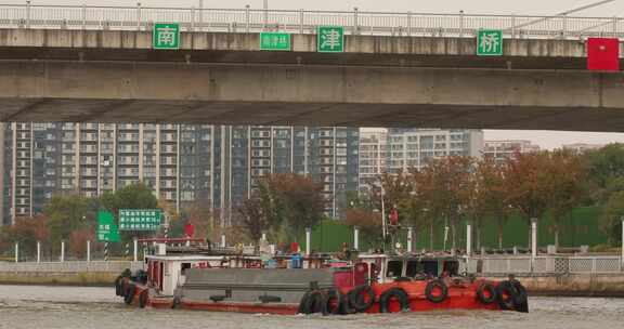 京杭大运河苏州浒墅关段桥梁货船航运