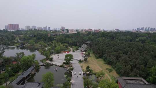 河南南阳卧龙岗武侯祠风景区航拍