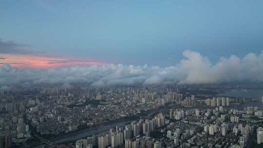 航拍海口日出风光