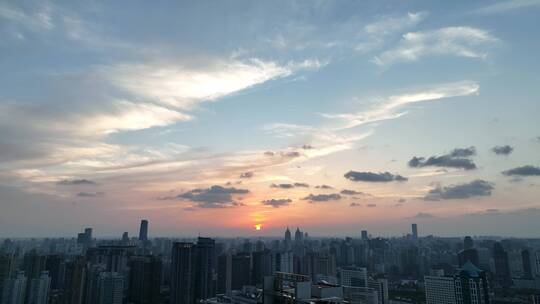 上海城市夕阳