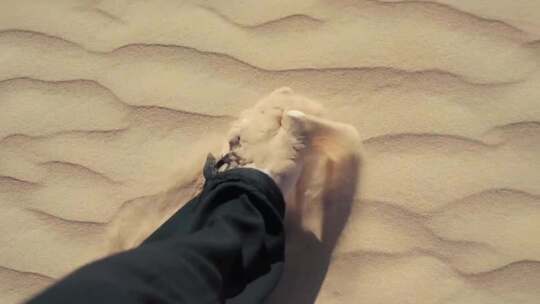 赤脚走在沙滩上视频素材模板下载