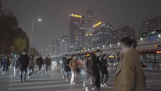 白领下班 都市夜晚 深夜加班