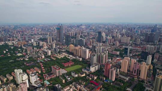 鸟瞰长沙市中心城市航拍