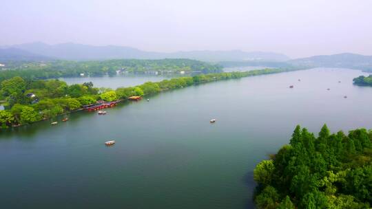 杭州西湖风景区航拍