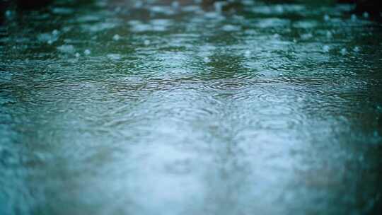 梅雨秋雨季节意境雨滴水面波纹涟漪