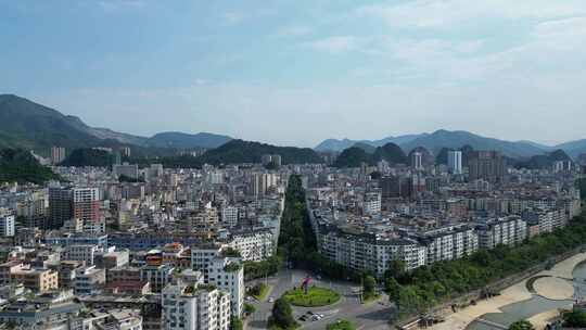 航拍广东云浮建设云浮大景