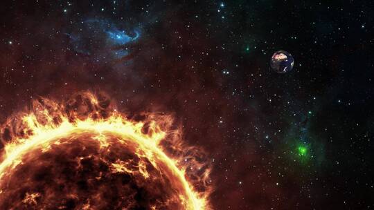 太阳宇宙太空星球穿梭漫游星云科幻视频素材模板下载