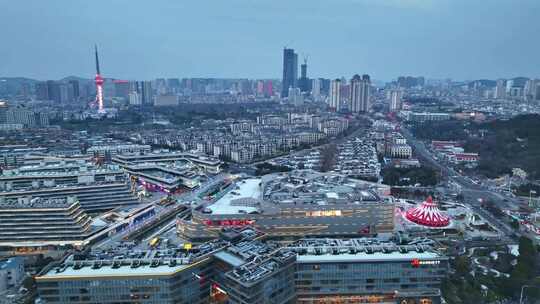 徐州市云龙湖风景区电视塔弘阳广场雪景