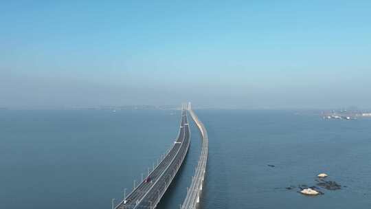 泉州湾跨海大桥航拍泉州湾大桥海景