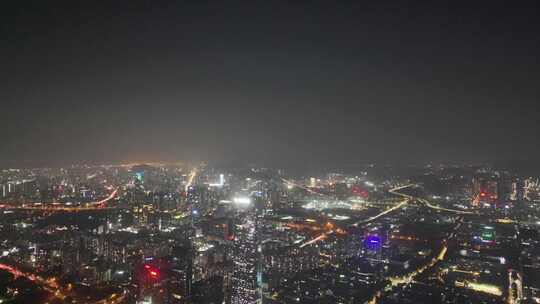 深圳南山区夜景航拍