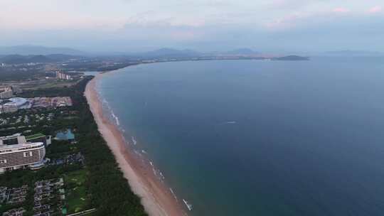 航拍三亚海棠湾日落夕阳晚霞