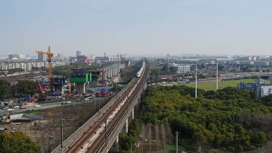 航拍上海城市轨道交通